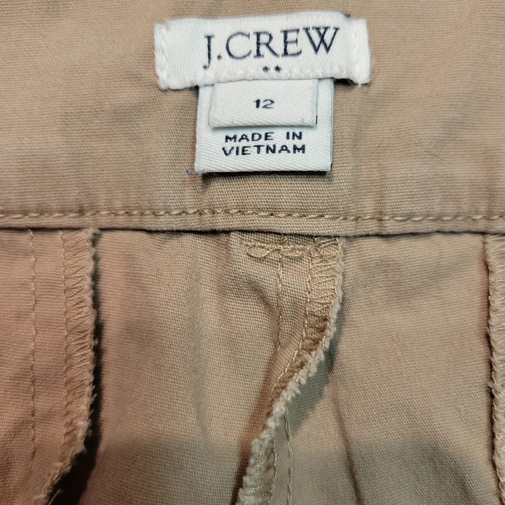 J Crew Womens Chino Shorts Khaki Cotton Flat Front 12